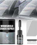 Windshield Crack Repair Kit Two Pack For Chips And Star Shaped Cracks Quick Fix Glass Repair Fluid With Fast Cure Looks Like New In Twenty Minutes Upgraded 2024 Car Window Glass Repair Kit For Home And Auto with bottle, liquid, and tool components
