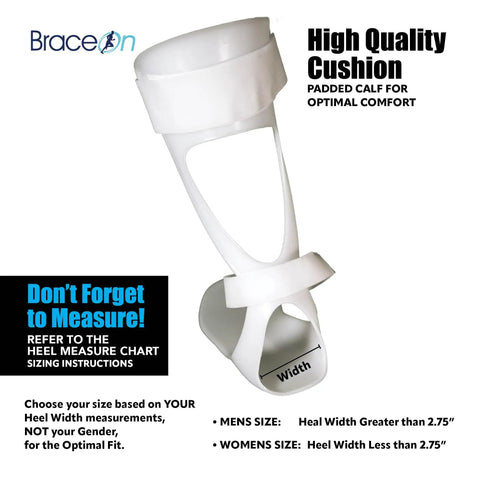 Lightweight AFO Foot Drop Brace For Men, All Day Comfy Walking Stabilizer With Adjustable Straps, Injection Molded Polyethylene