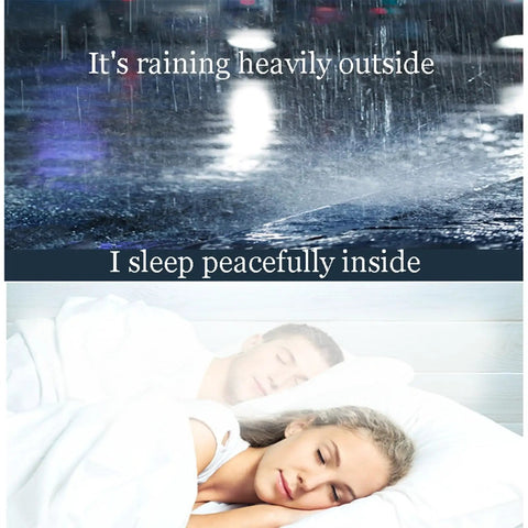 Heavy Duty Aluminum Foil Bitumen Tape Self Adhesive Roof Leak Repair Waterproof under rain image showing peaceful sleeping couple indoors.