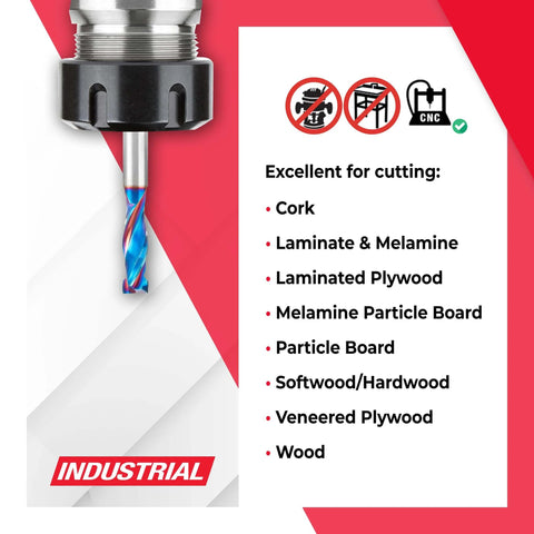 3/8 Inch Shank CNC Solid Carbide Spektra Extreme Tool Life Coated Mortise Compression Router Bit for cutting various materials