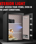 Open Built Tough Heavy Duty Home Safe Box With Digital Keypad And LCD Screen Key Lock Sensor Light Removable Shelf 13 Cu Ft Steel Security Safe