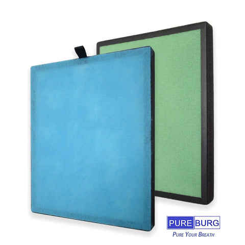 Replacement Filter For KVV And Unbeaten Pets 300 Air Purifiers Pack Of 2, H13 True HEPA With Activated Carbon Pre Filter displayed.