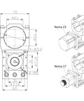 Technical drawing of CNC Aluminum Z Axis Spindle Motor Mount 85mm Stroke 800W Spindle Holder 65mm Diameter for 3018 Pro Series.