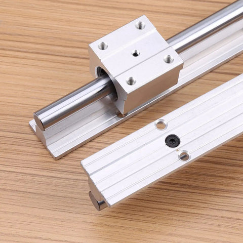 Two Piece SBR12 Linear Guide Rail Kit With Four Matching UU Sliding Blocks Eight Hundred Millimeter Heavy Duty Aluminum Rods