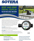 Image of Sotera Systems digital display nutating disc meters featuring the 850 One Inch Digital Chemical Transfer Meter with air sensor.