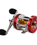 Side view of Rover Round Baitcasting Reel for Right Handed Anglers With CNC Spool, Thick Aluminum Side Plates, and Brass Gears Rover40