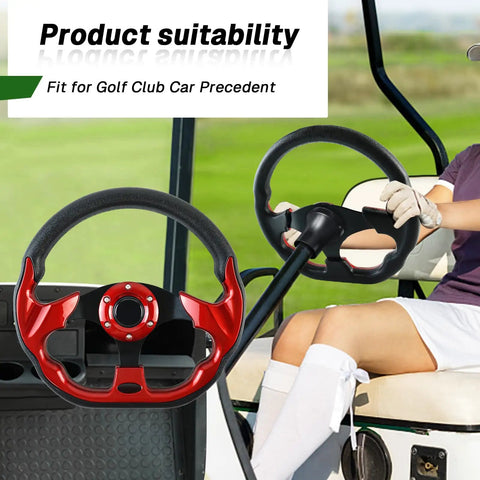 D Bottom Golf Cart Steering Wheel With Adapter For Precedent Carts Red Skid Finish Easy Install Upgrade Your Ride With A Sleek D