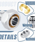 Six Pack Straight Air Piping Fittings Three Quarters Inch By One Half Inch Brass Nickel Plated 200 Psi Pro Grade