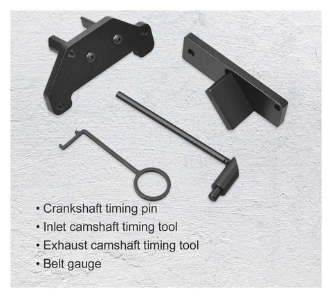 Camshaft Alignment Lock Timing Tool Kit for 1.2L Engines, includes crankshaft pin, camshaft tools, belt gauge