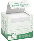 MATERN'ELLA disposable facial towels, 50-count, 12in x 10in, 100% viscose fiber, plant-based lint-free makeup-removal wipes
