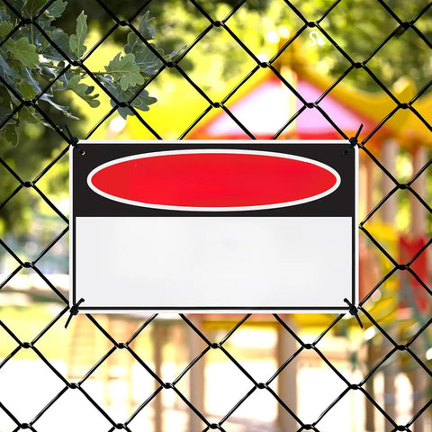 Watch Out For Moving Equipment Construction Warning Sign 8x12 Inch Rustproof Aluminum Metal Sign on chain link fence