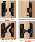 Heavy Duty Barn Door Lock Latch With 90 And 180 Degree Operation Zinc Alloy Construction Sliding Door Lock Hardware installation steps