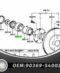 Diagram of Front Axle Hub Bearing For Toyota 4Runner Sequoia Tacoma Tundra 1995-2007 Left Or Right, Wheel Bearing Assembly