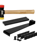 All In One Laminate Flooring Tools Kit with heavy duty mallet, tapping block, pull bar, and 30 spacer set for installations