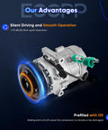 Plug And Play AC Compressor Pump For 2013 Through 2018 Hyundai Elantra Elantra GT Coupe 1.8L And 2.0L Engine with smooth operation.