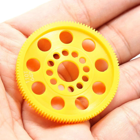 64P 110T Spur Gear For 1 By 10 On Road RC Cars High Precision Plastic Main Gear Upgrade held in hand