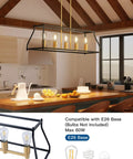 Industrial 5-Light Linear Pendant Light For Kitchen Island And Farmhouse Dining Room, Black Metal Fixture With Adjustable Heads