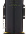 Close-up of Badass Canister Valve Assembly Service Kit, black plastic with yellow parts for fast bathroom fixes.