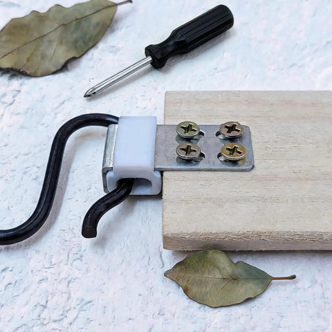 Rock Solid Upholstery Spring Clips Repair Kit For Saggy Couches And Sofas Includes Complete Set Of Carbon Steel Screws With Socket Driver on wood.