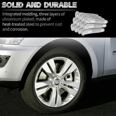 12 Pack M14x1.5 Wheel Lug Stud Replacement For GM Trucks And SUVs Front Or Rear Chrome Steel with vehicle wheel