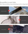 Tough As Nails Waterproof Roof Repair Tape, showing examples of water damage and peeling, highlighting leak issues for repair.