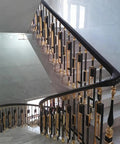Solid As A Rock Adjustable Aluminum Baluster Spindle Kit For Porch Staircase Flexible 0 To 270 Degree Tilt Handrail Posts in black and gold