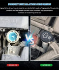 Product installation comparison of Windshield Washer Fluid Reservoir Cap Replacement For Chevy GMC Buick Cadillac, showing before and after use.
