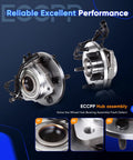 Front Wheel Hub And Bearing Assembly 513272 For Jeep Wrangler 2007 2008 2009 2010 2011 2012 2013 2014 2015 2016 With ABS 5 Lug Direct Fit Drop In Replacement, shown close-up with ABS sensor