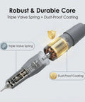 Versatile Micromotor Handpiece 0 To 35,000 RPM For Wood Carving, Silicone, Glasswork, Ceramics, Jewelry And DIY Crafts, Low Vibration, Smooth Control, Durable Build, Compatible With Marathon Control Box, cutaway view of triple valve spring and dust-proof coating