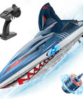 Fast Brushless RC Boat For Adults With Self Righting Hull, Crazy Fast 30 Plus MPH 3S High Speed Remote Control Shark Boat