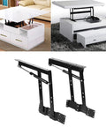 Beefy Heavy Duty Hydraulic Lifting Frame For Coffee Tables, 2X Strength, showing steel mechanism with extended lift hinge