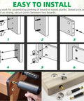 Instructions showing the installation of 270 Piece 3 In 1 Cam Lock Nuts And Wood Dowel Pins Set For Cabinets Drawers Wardrobes And Furniture Panels.