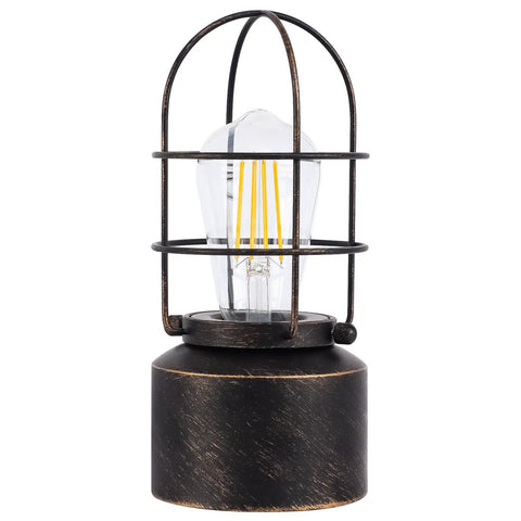 3 Way Dimmable Touch Table Lamp For Small Spaces Industrial Bedside Lamp With Steampunk Antique Vibe Nightstand Desk Lamp For Bedroom And Living Room Bulb Included Easy Tap Controls with vintage-style iron cage design