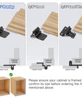 Matte Black Self Closing Cabinet Hinges 32 Pack Soft Close Door Hardware showing 1/2" Overlay, 3/8" Inset and 1/2" Semi Wrap configurations.