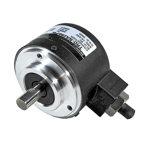 Rugged Built-To-Last Absolute Rotary Encoder TRD-NA1024NW And TRD-NA360NW NWF5M PNP Output with stainless steel shaft.