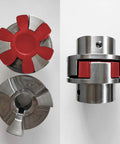 4 Pack GS28 Jaw Coupling Inserts Red Urethane Flexible Solid Center Inserts for L Jaw Couplings Beefy Durable Vibration Dampening Drive Component for Mechanical Mounting and Smooth Power Transfer, red insert installed