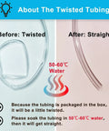 Tubing before and after soaking, showing twisted and straight states