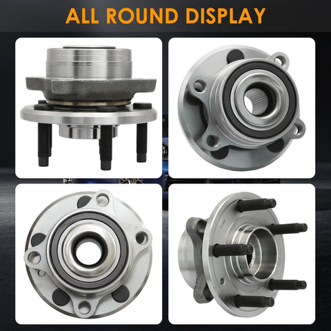 Front And Rear Wheel Bearing Hub Assembly For 2011-2018 Ford Explorer And 2013-2018 Police Interceptor Utility, 5 Lug With ABS
