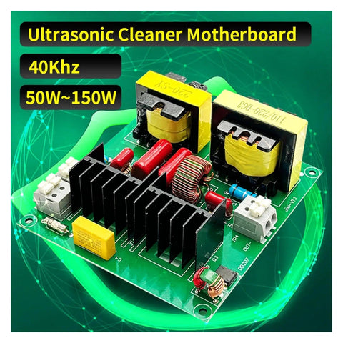 Close-up of 40KHz Ultrasonic Transducer Kit For PCB Cleaning, Pro Grade 150W 100W 50W Driver, circuit board detail
