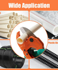 Heavy Duty PVC Pipe Cutter For PVC CPVC PEX PP R PE And More Up To One And A Quarter Inch With One Hand Operation And V Shaped Blade