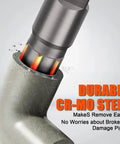 Beast Mode Heavy Duty 6 Piece Pipe Extractor Set For Damaged Threads One Eighth To One Inch Piping With Anti Slip Grip