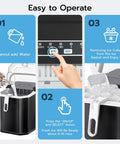 Countertop Bullet Ice Maker Delivers 26 Lbs Per Day Of Bullet Ice In 6 Minutes With Small And Large Ice Sizes, Self Cleaning