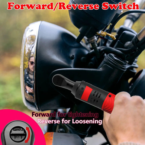 Using Cordless 2 Inch Alloy Steel Wrench Kit With LED Light And Lock Off Switch on motorcycle