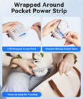 Road Trip Ready Compact Portable Power Strip Featuring Ridiculously Sleek Wrap Around Build And Plug Play 20W Pd Fast Charging Usb Ports for easy traveling.