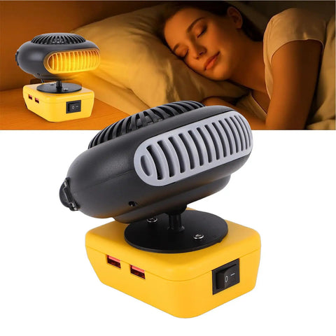 Hassle Free Portable Battery Space Heater Featuring Dual Usb Ports And 360 Degree Swivel for bedside warmth with dual USB charging.