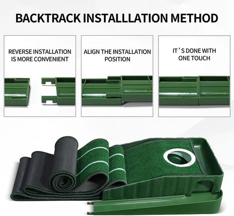 Indoor Putting Green Mat With Auto Ball Return For Home And Office Realistic Putt Feel With A 10 To 11 Stimp Speed setup guide