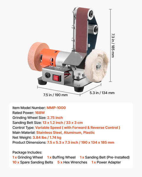 Badass Three In One Compact Belt Sander Setup With 13 Inch Sanding Strap And 2.75 Inch Grinding Wheel Combo for woodworking.
