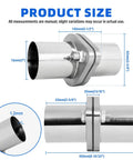 Universal Exhaust Flange Repair Kit Fits Most Cars And Trucks Uses T304 Stainless Steel With Gasket And Bolts dimensions diagram