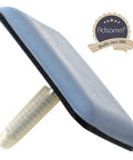 Professional PTFE Furniture Glides With Nail Rectangular Floor Protectors Heavy Duty Teflon Sliders close-up view with grey blue surface