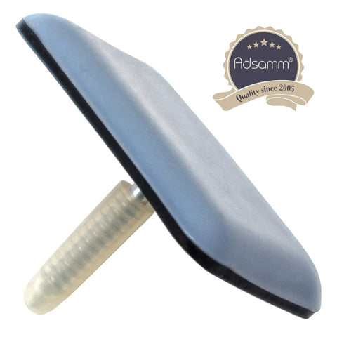 Professional PTFE Furniture Glides With Nail Rectangular Floor Protectors Heavy Duty Teflon Sliders close-up view with grey blue surface
